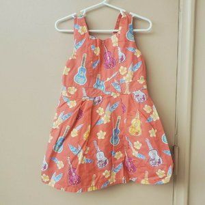 4T Tropical Coral Ukulele Dress